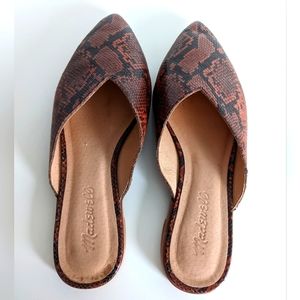 Madewell The Emilia Mule in Snake Embossed Leather Size 7.5